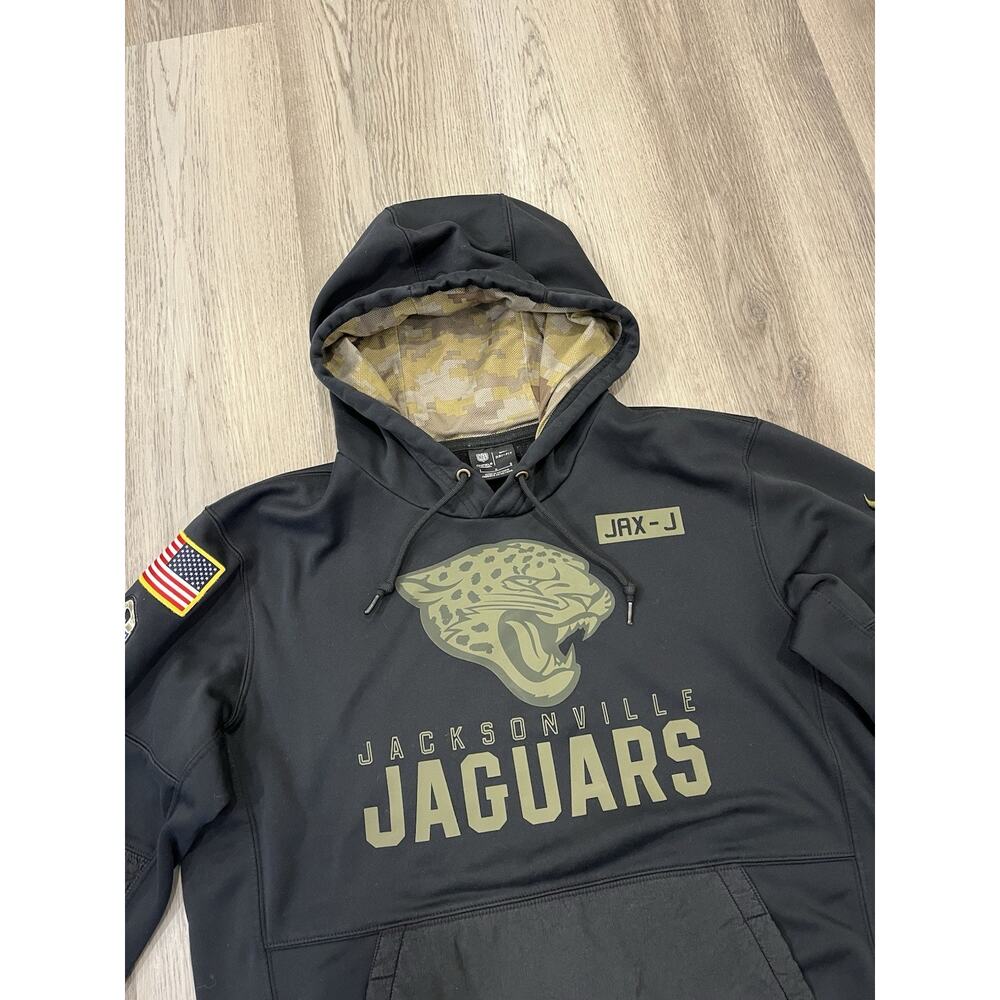 Jacksonville Jaguars Nike On Field Salute To Service Hoodie Mens Large L Black - Picture 2 of 12